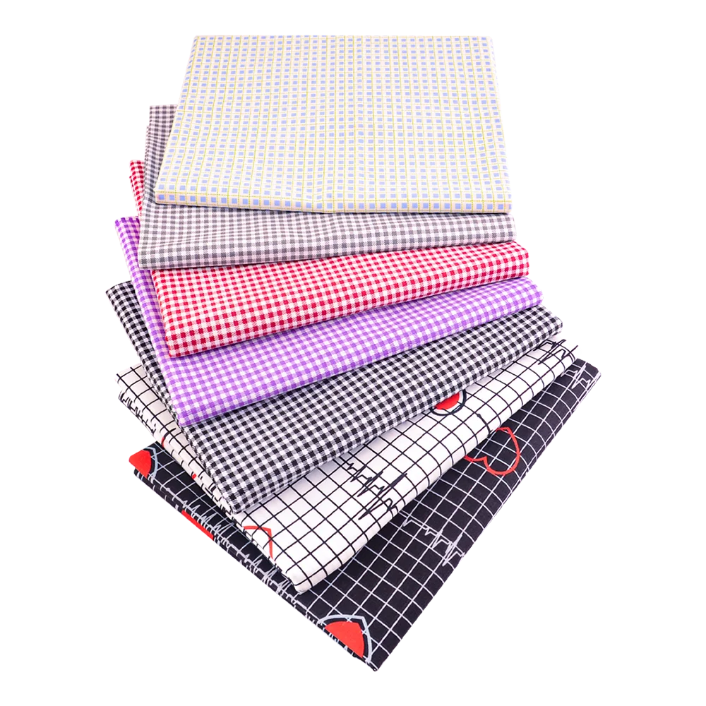 Floral Printed Cotton Fabric Squares – 7 Pieces