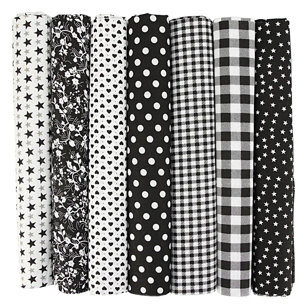 Assorted Cotton Fabric Squares – 7 Pieces