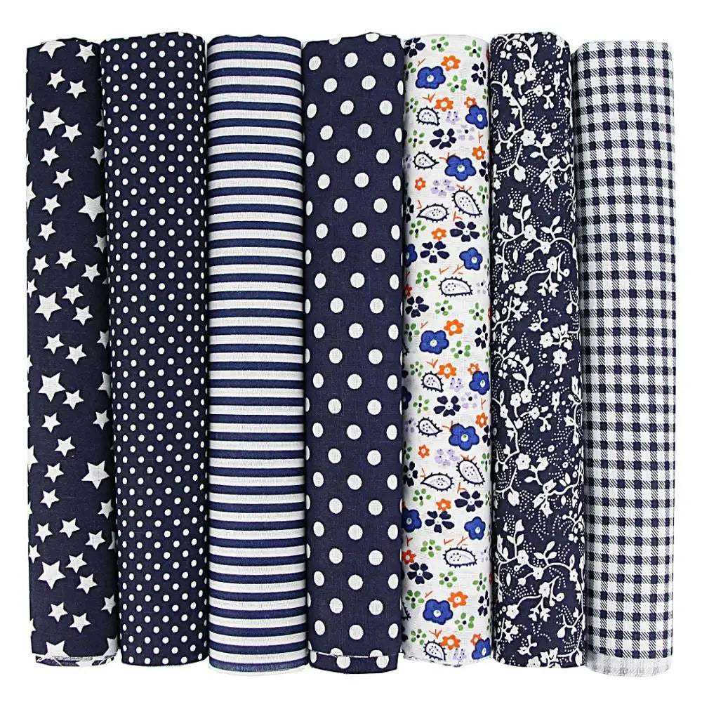 Assorted Cotton Fabric Squares – 7 Pieces