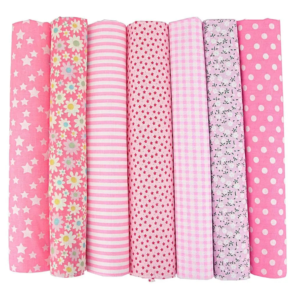 Assorted Cotton Fabric Squares – 7 Pieces