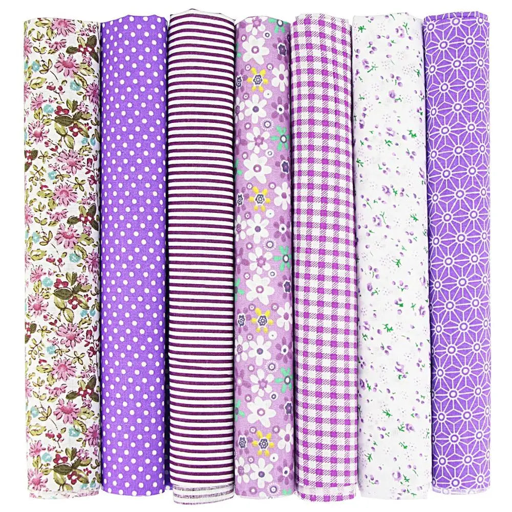 Assorted Cotton Fabric Squares – 7 Pieces