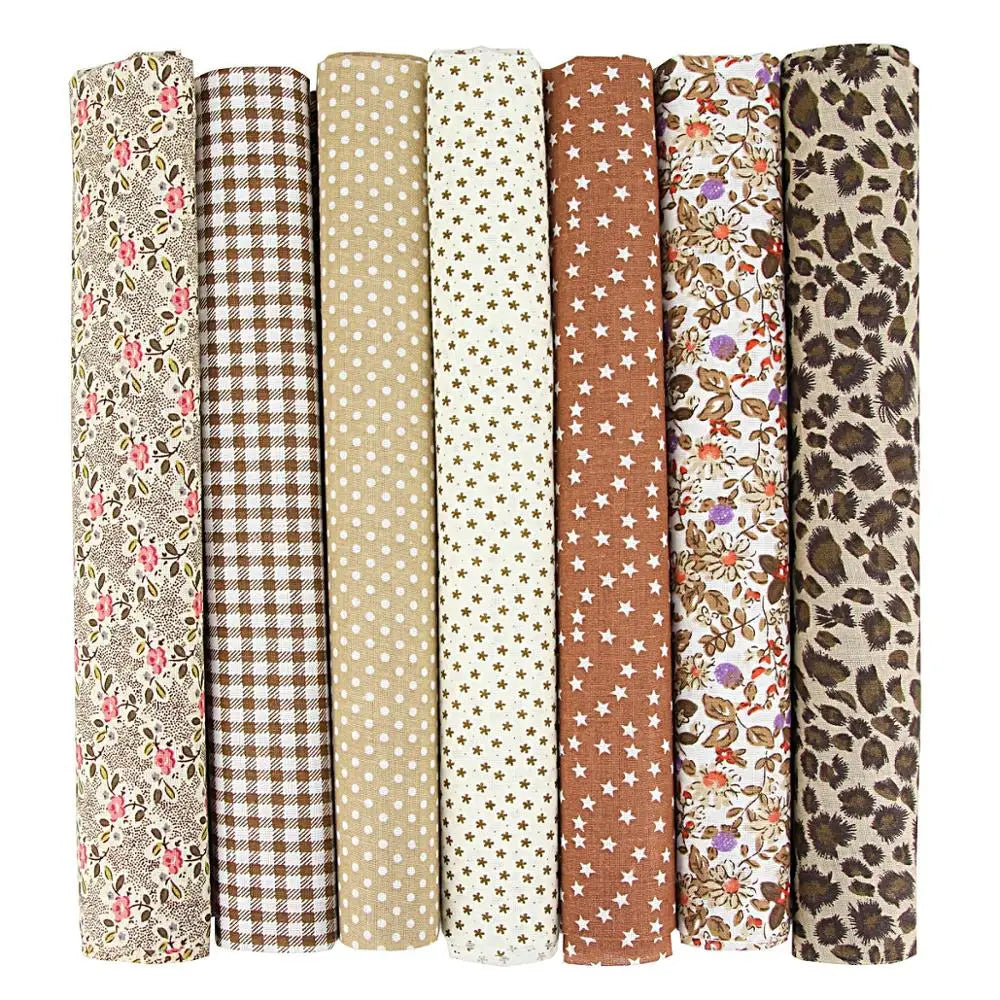Assorted Cotton Fabric Squares – 7 Pieces