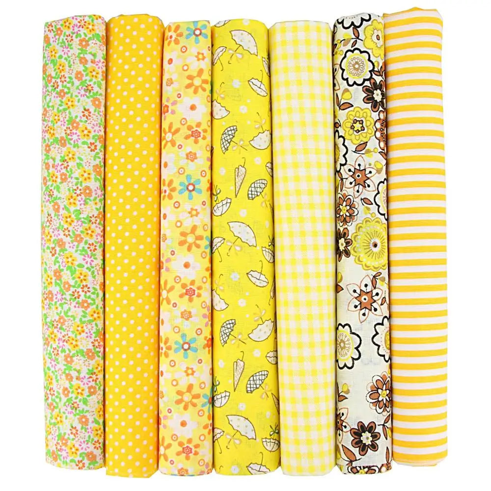 Assorted Cotton Fabric Squares – 7 Pieces