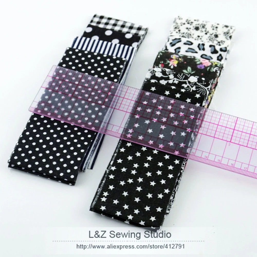 Black & Grey Jelly Roll Fabric Strips – 9pcs Bundle