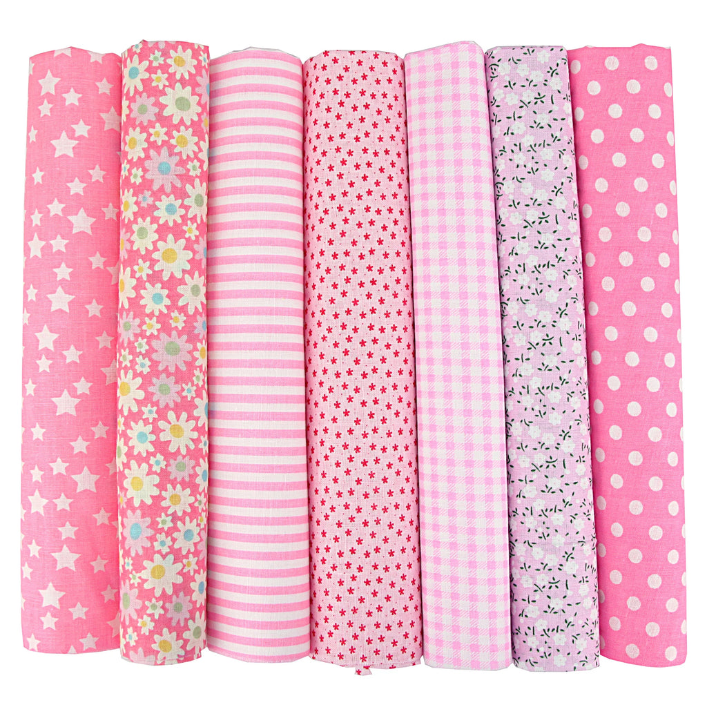 Assorted Cotton Fabric Squares – 7 Pieces
