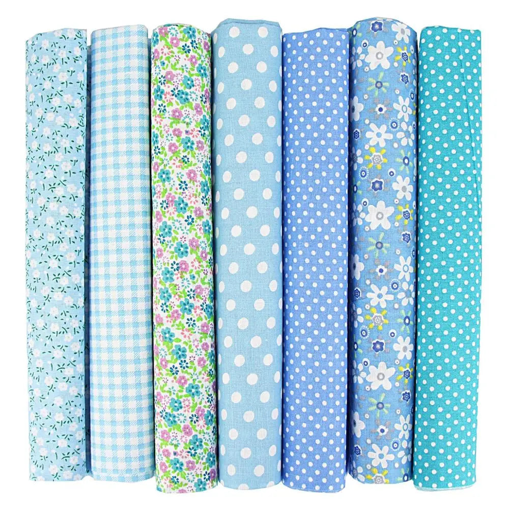 Assorted Cotton Fabric Squares – 7 Pieces