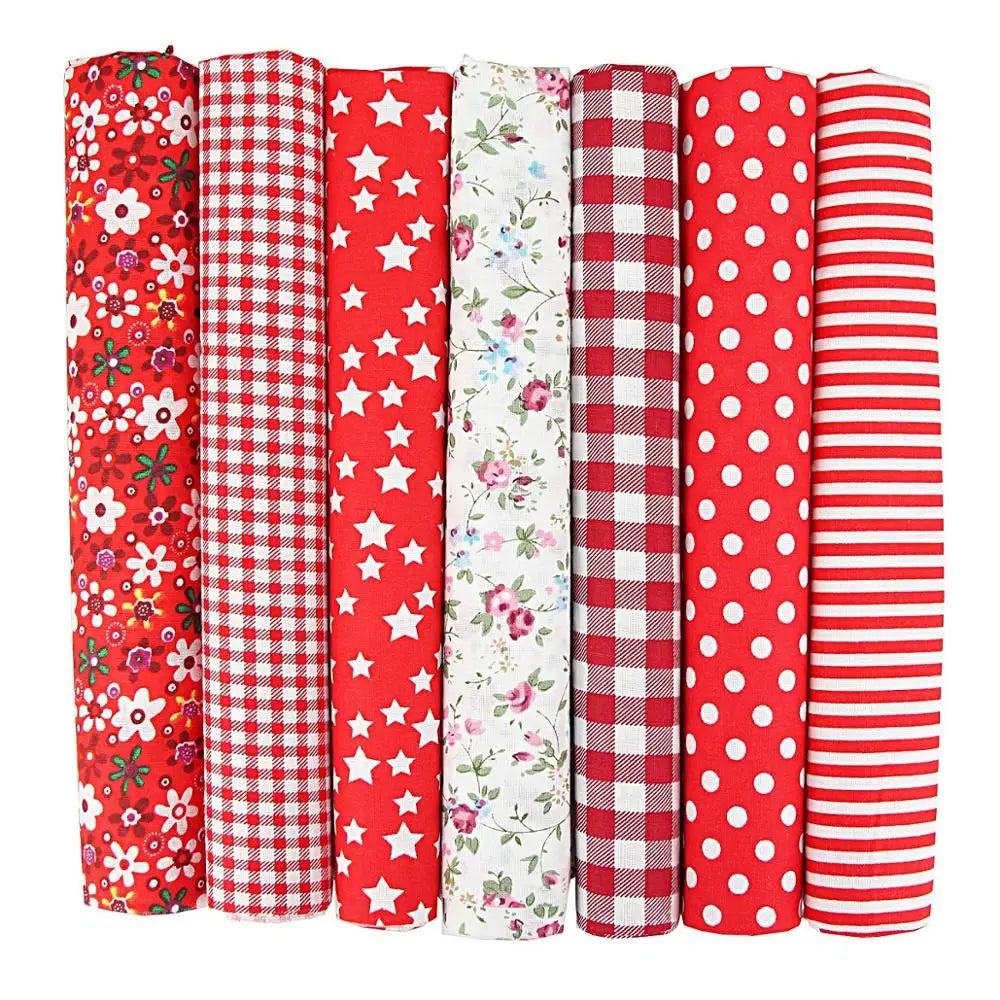 Assorted Cotton Fabric Squares – 7 Pieces