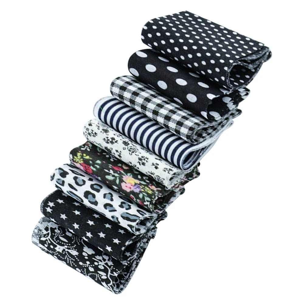 Black & Grey Jelly Roll Fabric Strips – 9pcs Bundle