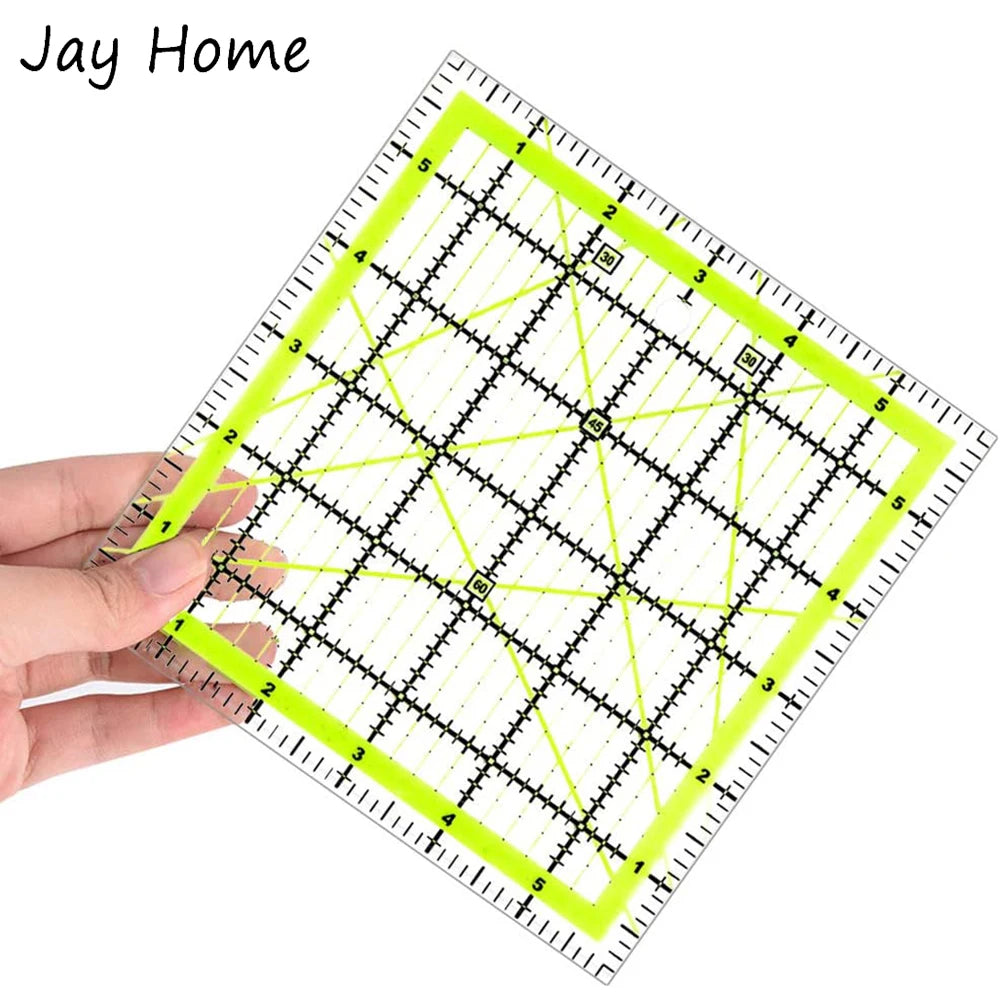 6"X6" Square Quilting Rulers Fabric Leather Cutting Ruler Acrylic Quilters Rulers for Patchwork DIY Crafts Stitching Sewing Rule