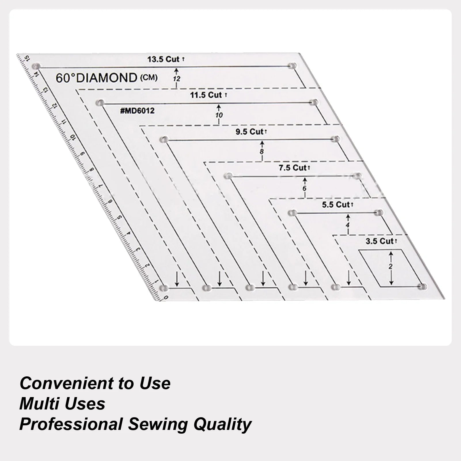 Quilting Templates For Cutting Patterns 60 Degree Sewing Cutting Craft Ruler Transparent Tool Supplies For Projects Enhancing