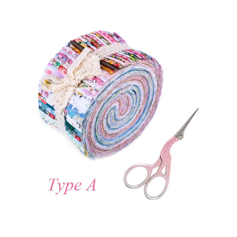 Jelly Roll Cotton Fabric Strips – Random Pattern