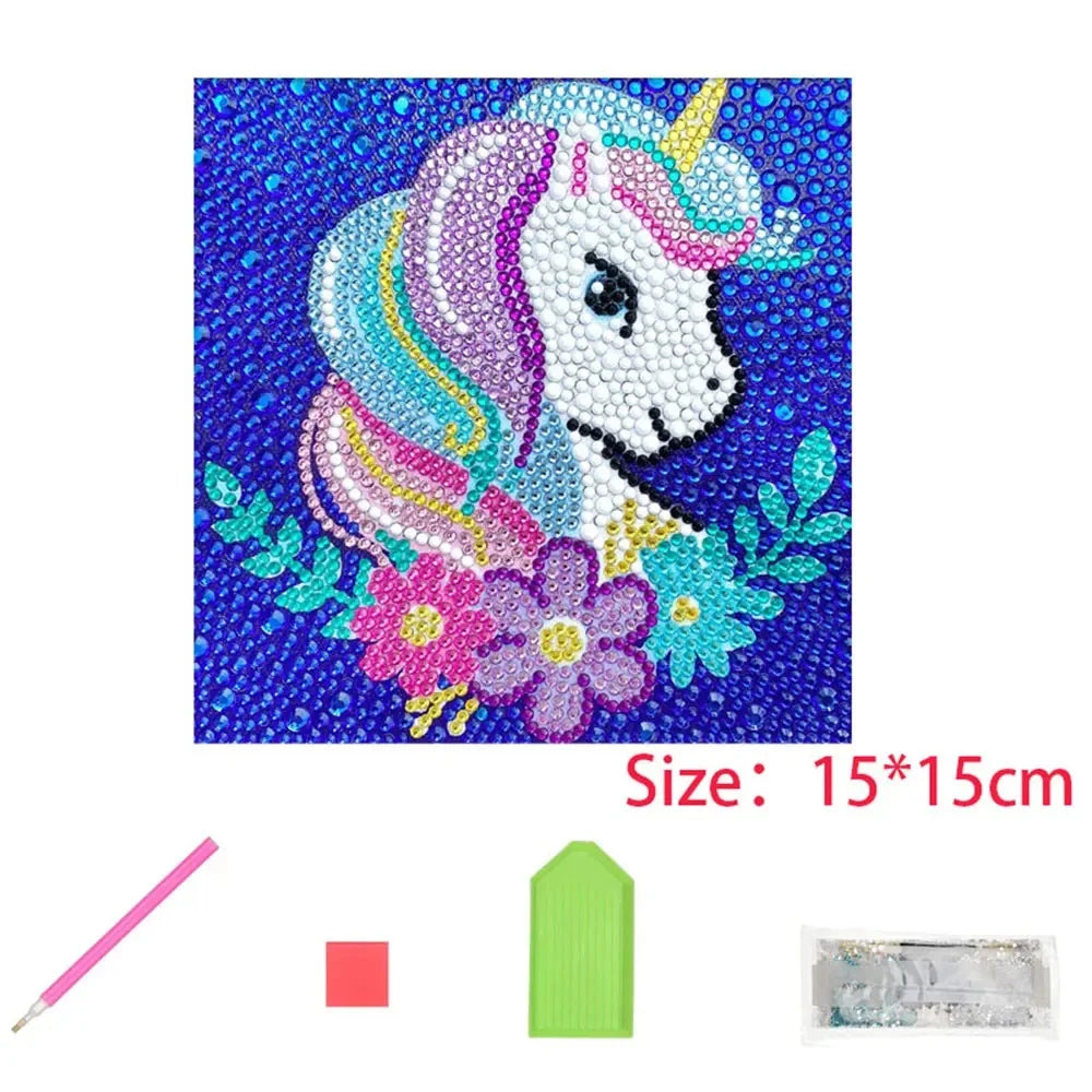 DIY Diamond Art Dots Painting Kits for Kids Animal Art Crafts Kids Girls Boys 5D Diamond Gem Paint by Number Birthday Gifts Toys