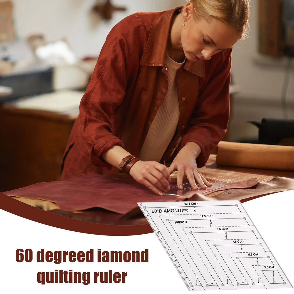 Quilting Templates For Cutting Patterns 60 Degree Sewing Cutting Craft Ruler Transparent Tool Supplies For Projects Enhancing