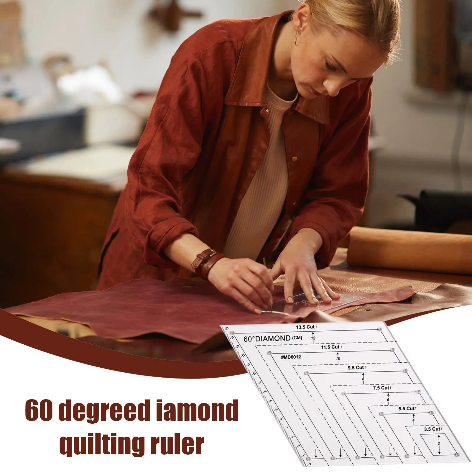 Quilting Templates For Cutting Patterns 60 Degree Sewing Cutting Craft Ruler Transparent Tool Supplies For Projects Enhancing