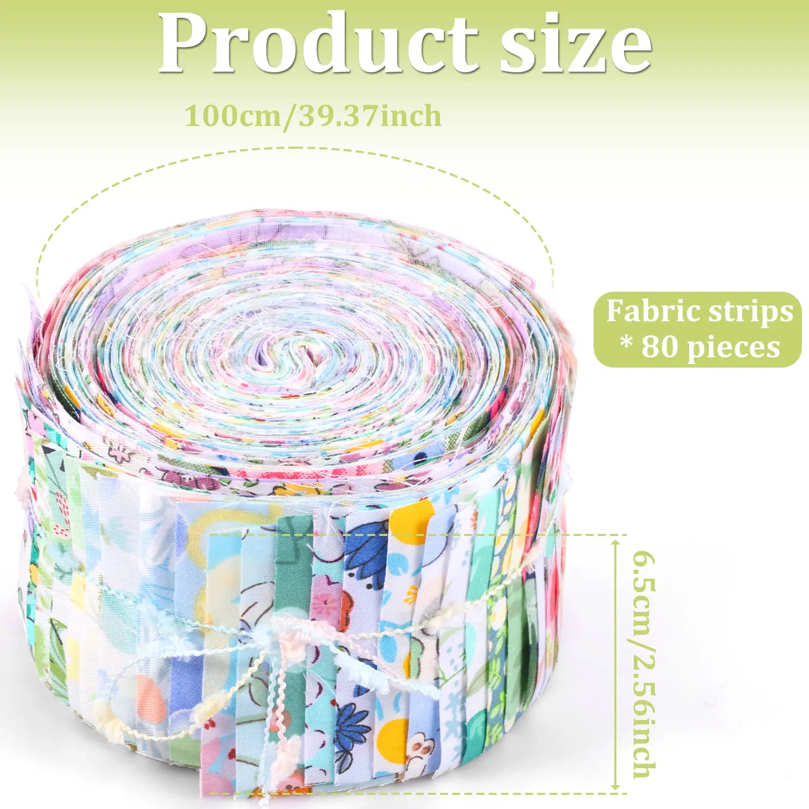80Pcs Cotton Quilting Fabric 40 Types Floral Printed Sewing Fabric Colorful Pre Cut Strips DIY Handicrafts Patchwork Needlework