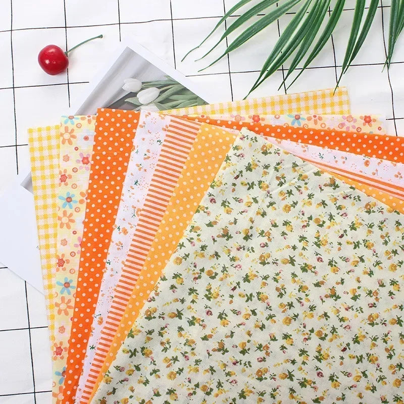 Printed Cotton Fabric for Sewing, Quilting Fabrics for Patchwork, Needlework, DIY Handmade Accessories, 25x25cm