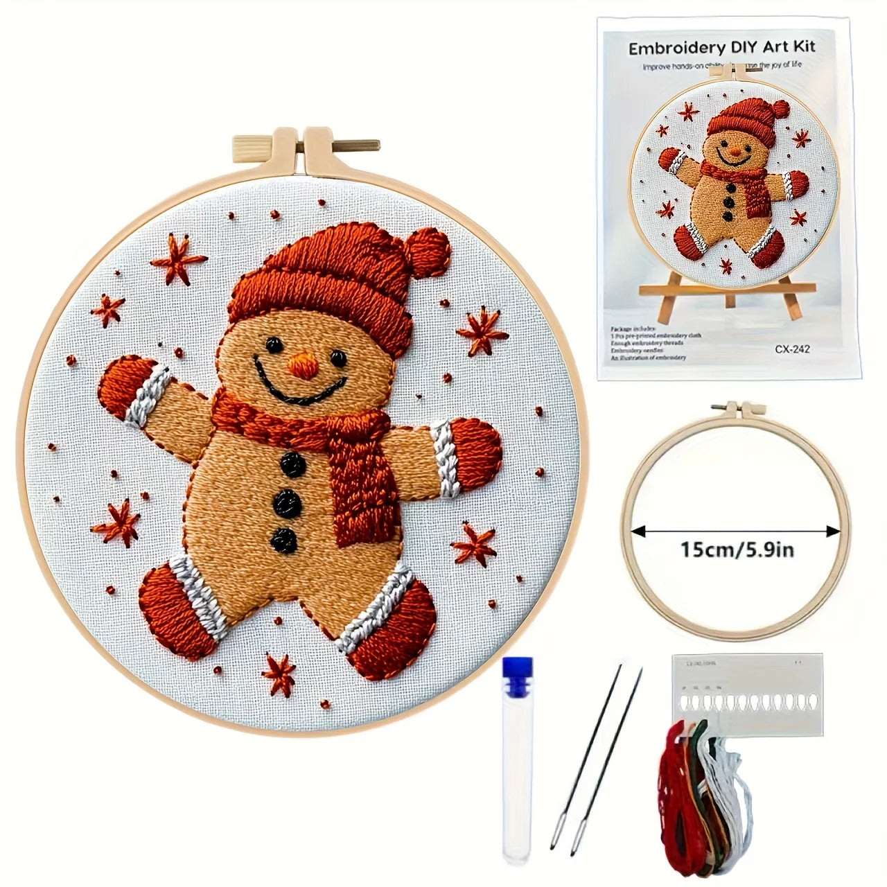 Christmas Gingerbread Man Embroidery Kit