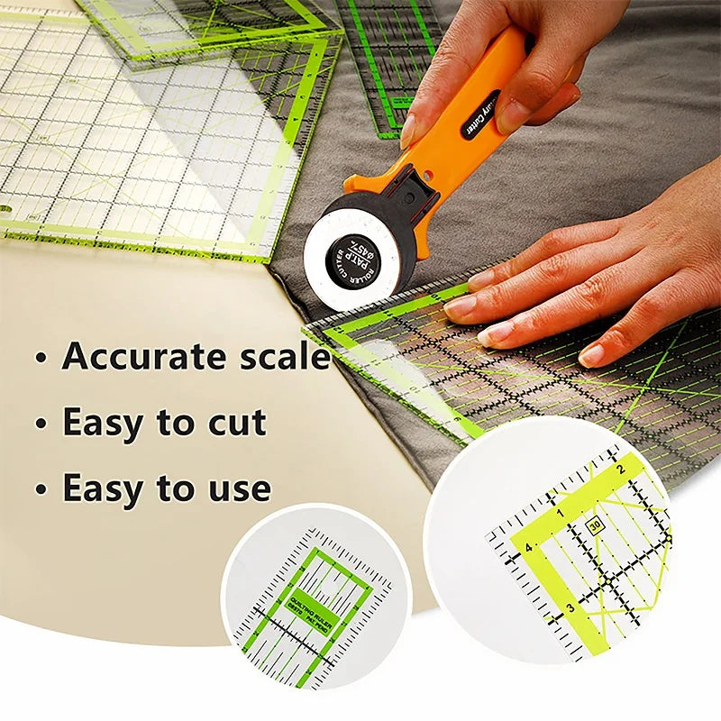 3/5pcs Acrylic Quilting Rulers Square Quilting Rulers Fabric Ruler and Guides with Anti-Slip Grips for Fabric Sewing