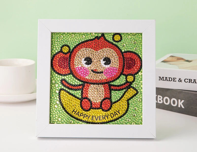 DIY Diamond Art Dots Painting Kits for Kids Animal Art Crafts Kids Girls Boys 5D Diamond Gem Paint by Number Birthday Gifts Toys