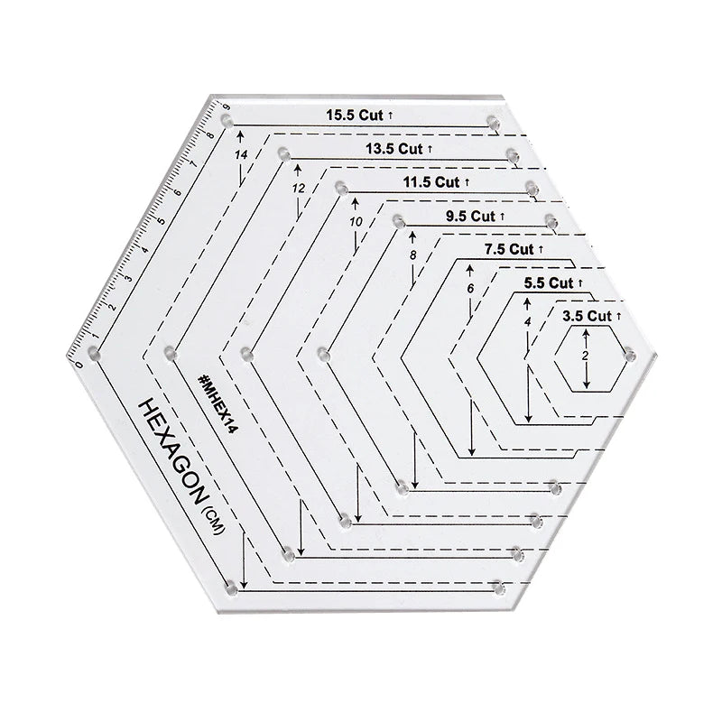Quilting ruler Sewing template patchwork tool Fabric cutting ruler Hand sewing drawing tool