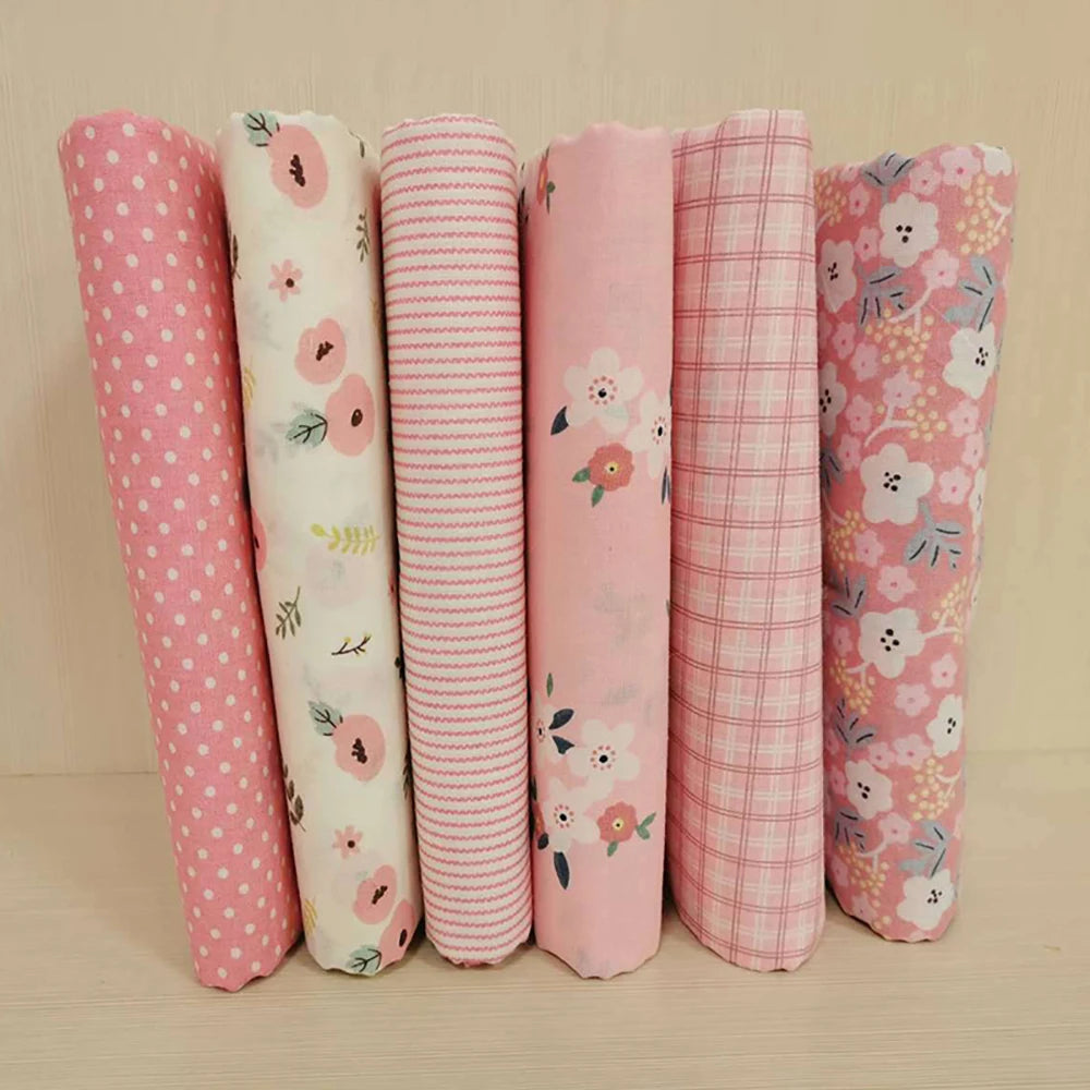 6pcs 25/50cm DIY Floral Cotton Cloth Pre-Cut  Sewing Fabric Handmade Floral Cloth Sewing Patchwork Bundle DIY
