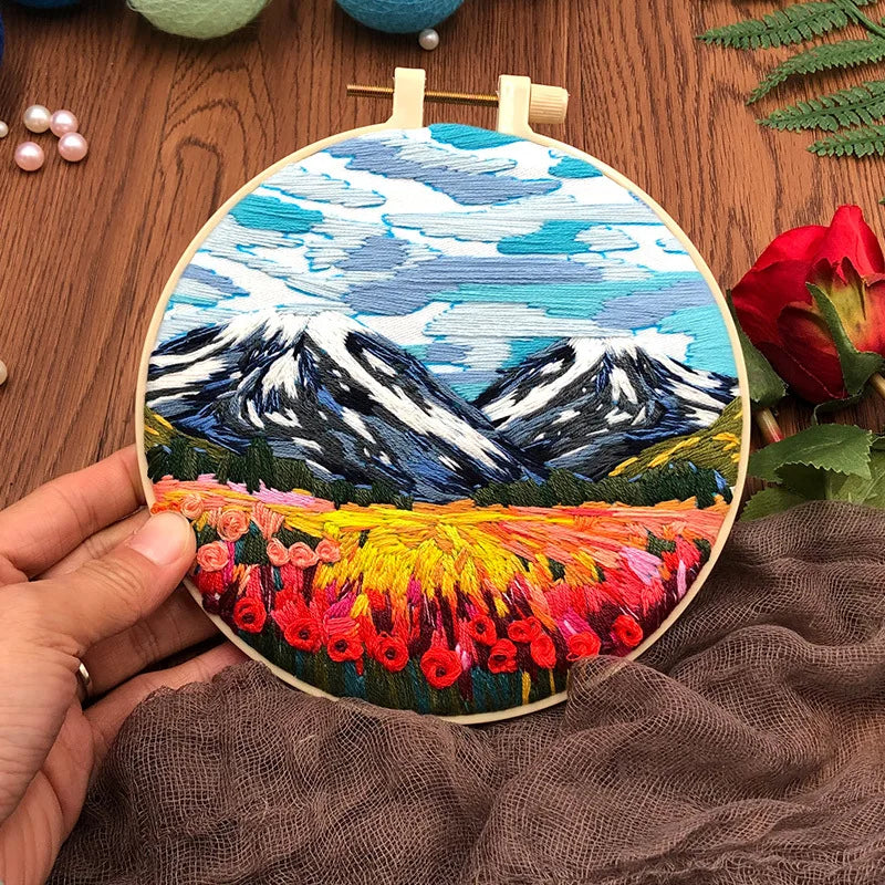 Beginner DIY Embroidery Kit – Night Sky Aurora
