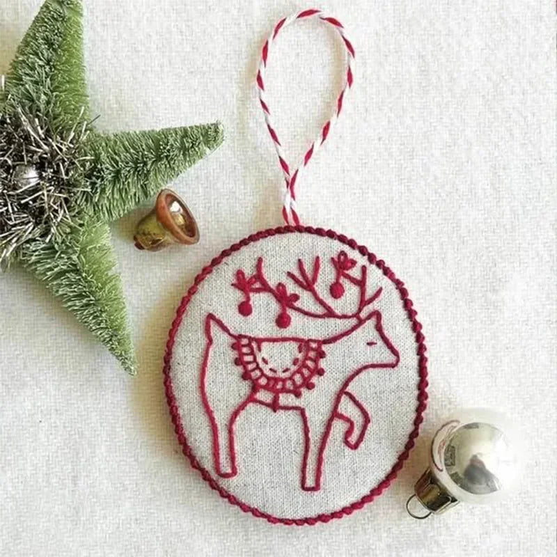 Christmas Embroidery Hand Ornaments Kit Christmas Ornaments Decor Fabric Sewing Embroidery Kits For Beginners