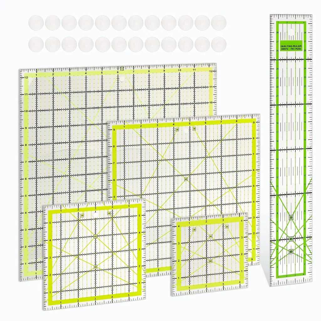 IMAZY Quilting Ruler Templates Fabric Cutting Ruler Acrylic Quilters Rulers Guides Clear Mark for Sewing Tool Accessories