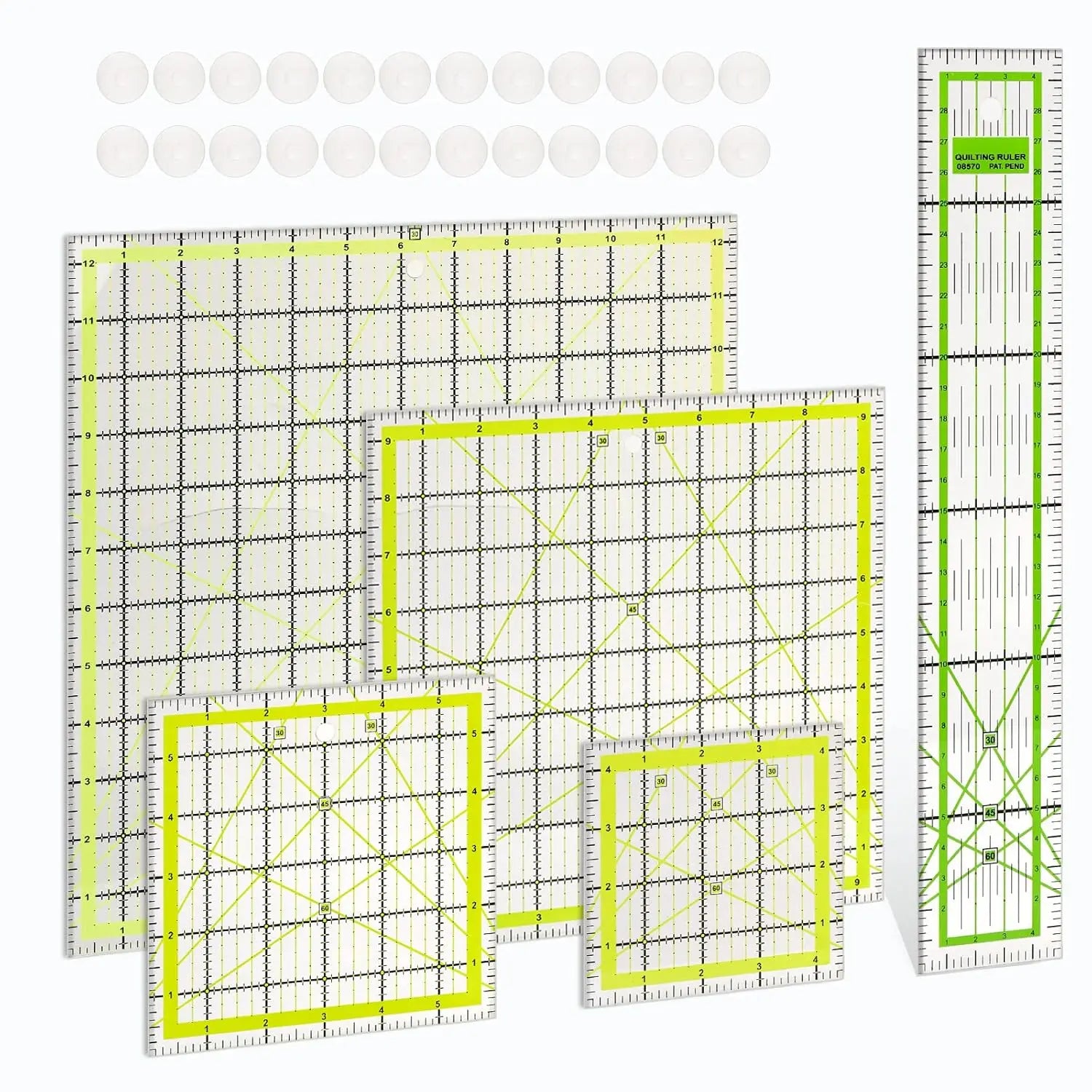 IMAZY Quilting Ruler Templates Fabric Cutting Ruler Acrylic Quilters Rulers Guides Clear Mark for Sewing Tool Accessories