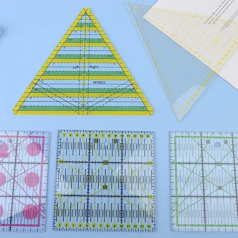 1/2pcs 15cm Quilting Patchwork Ruler Fabric Cloth Cutting Ruler Acrylic Sewing Rulers DIY Knitting Crafts Tailor Sewing Tools