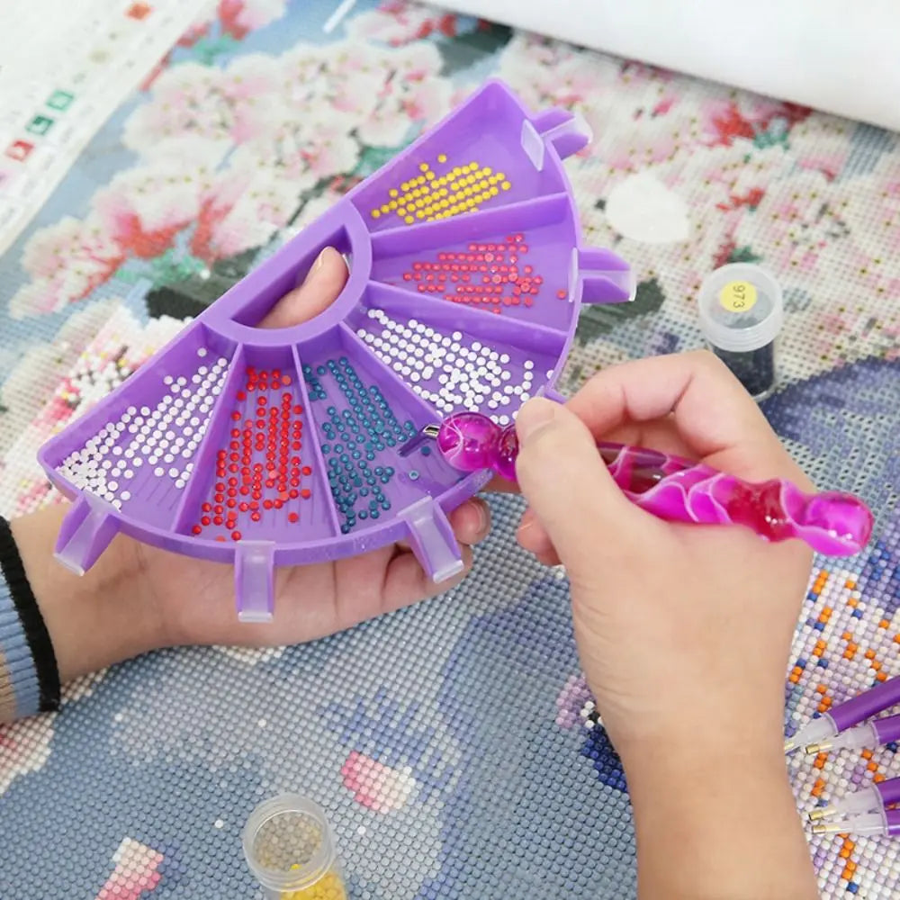 6 Grid Palette Diamond Painting Tray Kits Large Capacity Drill Plate Diamond Painting Pen Beading Plates Cross Stitch Tools