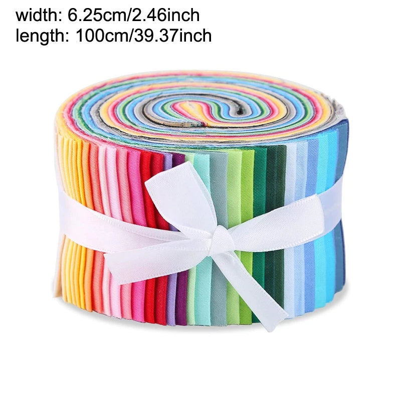 Jelly Roll Cotton Fabric Strips – Random Pattern