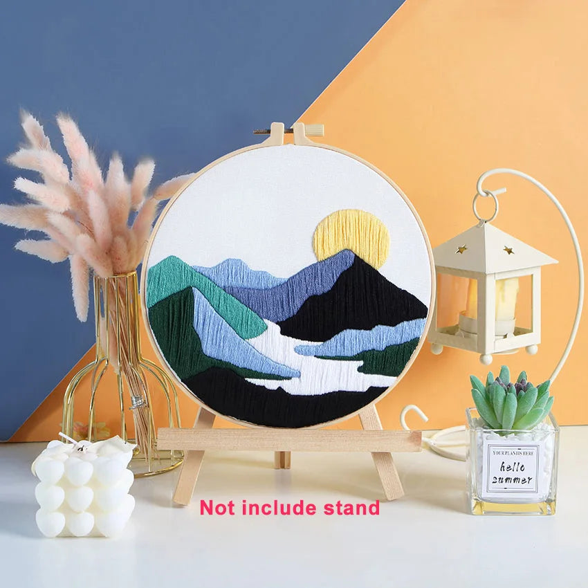 3-Piece Landscape Stamped Embroidery Kit