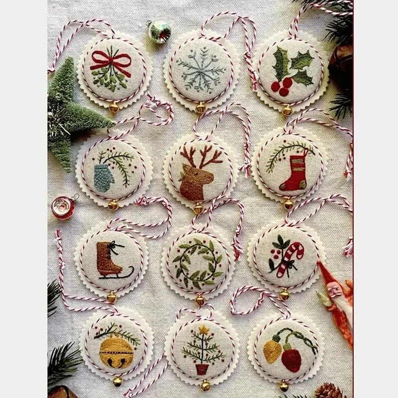 Christmas Embroidery Hand Ornaments Kit Christmas Ornaments Decor Fabric Sewing Embroidery Kits For Beginners