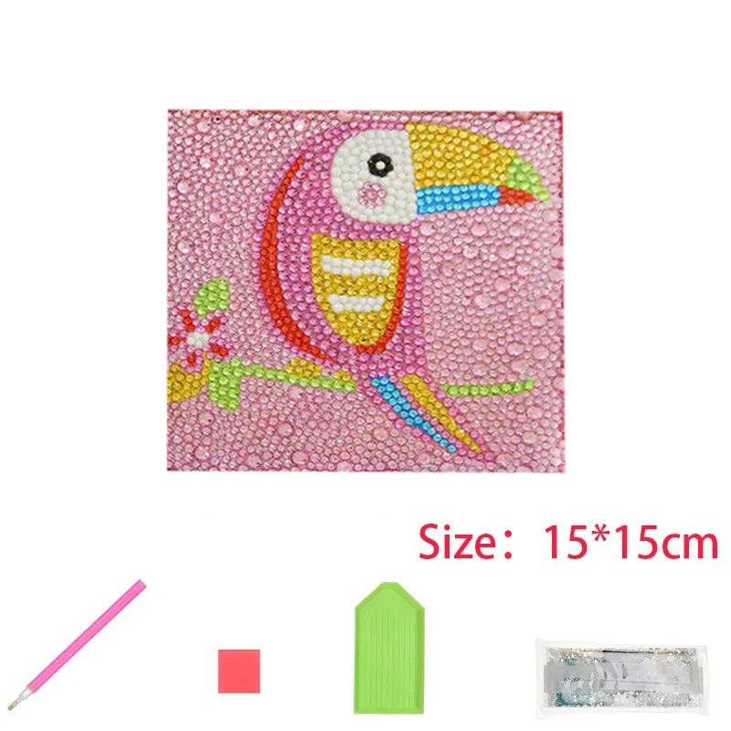 DIY Diamond Art Dots Painting Kits for Kids Animal Art Crafts Kids Girls Boys 5D Diamond Gem Paint by Number Birthday Gifts Toys