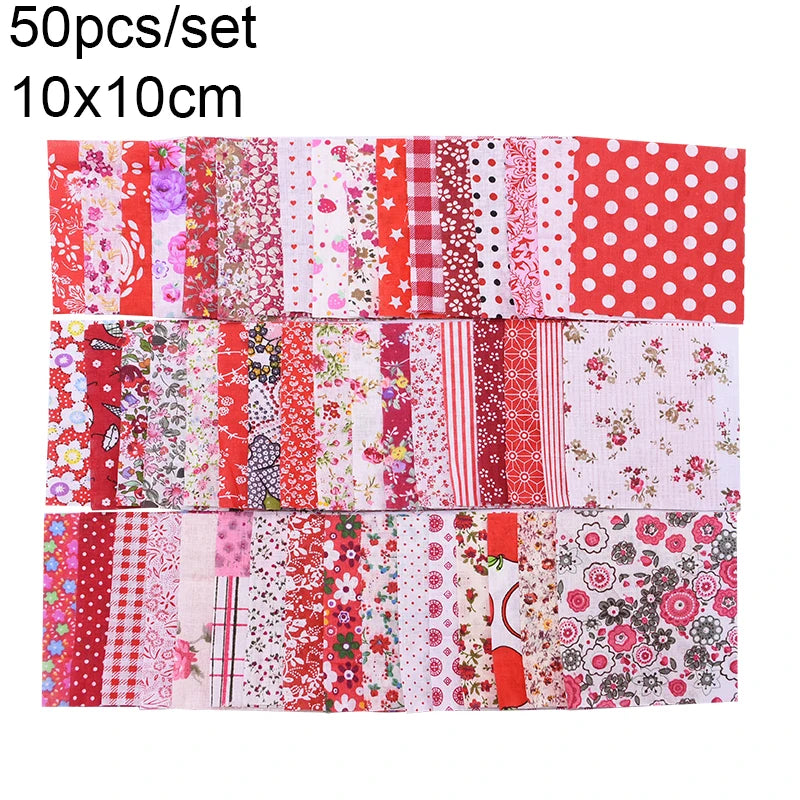 Assorted Floral Printed Cotton Fabric Squares