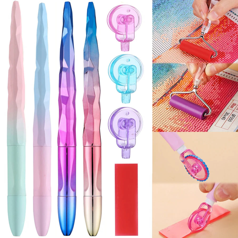 5D Matte Diamond Painting Pen Tool Point Drill Pens Roller Glue Clay Kits DIY Wheel Easy 5D Diamond Painting Cross Stitch Set