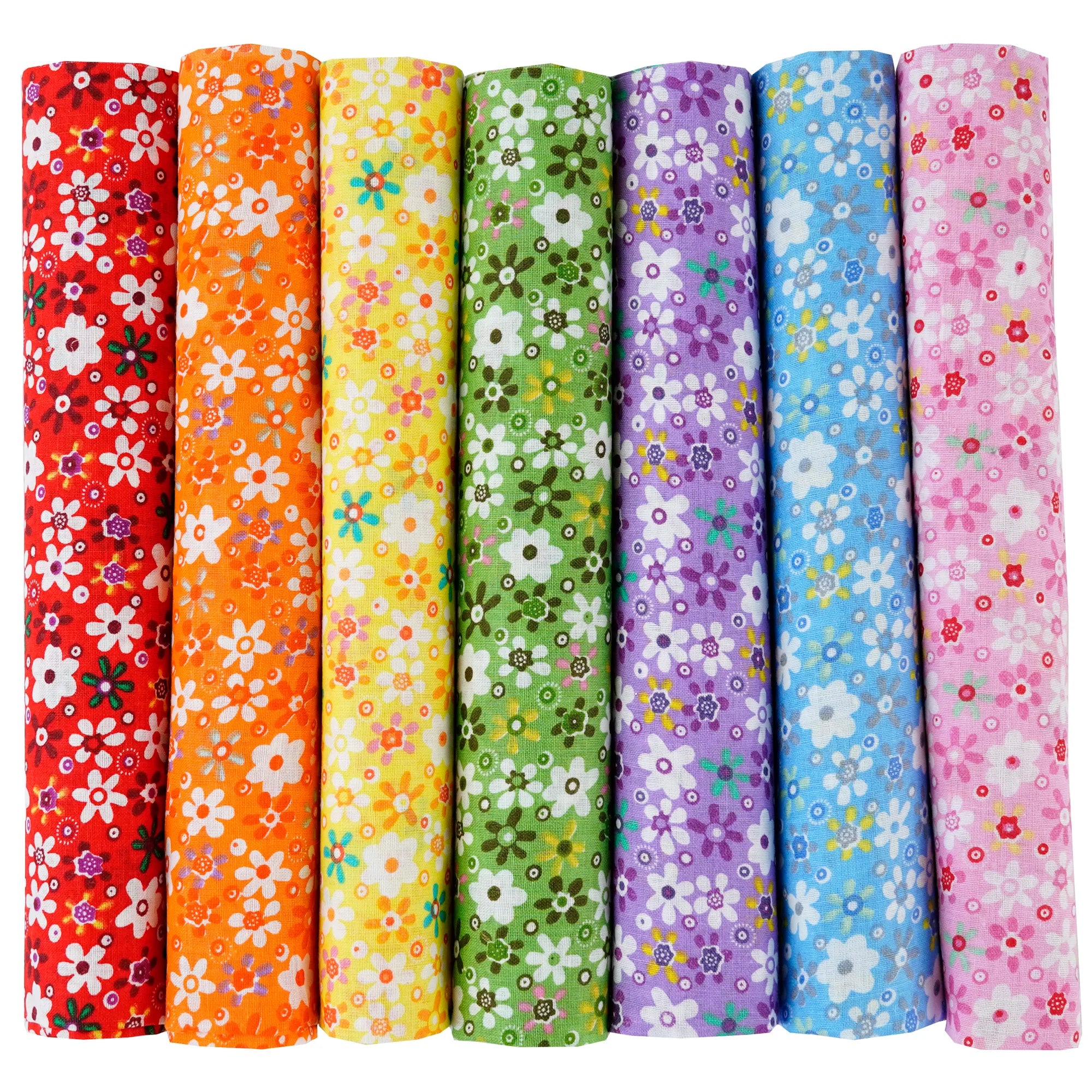 Assorted Cotton Fabric Squares – 7 Pieces