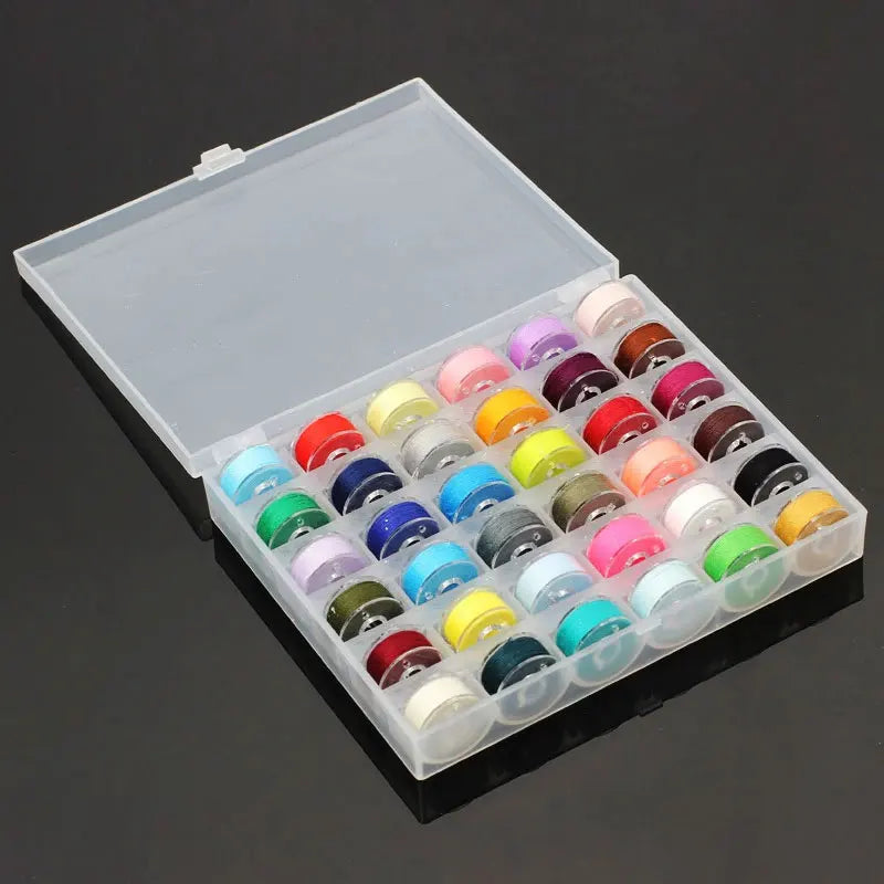 36 Colours High Quality Sewing Thread Boxed Bobbin Set – 36pcs
