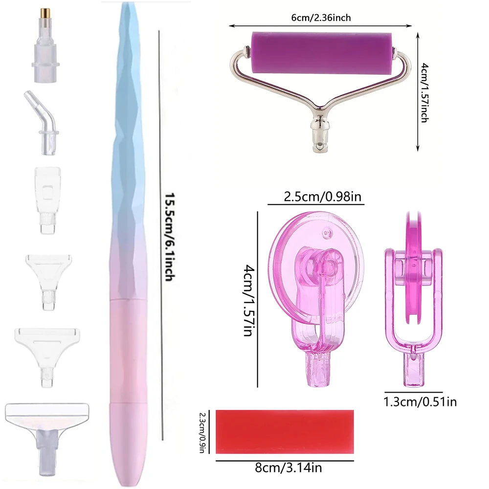 5D Matte Diamond Painting Pen Tool Point Drill Pens Roller Glue Clay Kits DIY Wheel Easy 5D Diamond Painting Cross Stitch Set