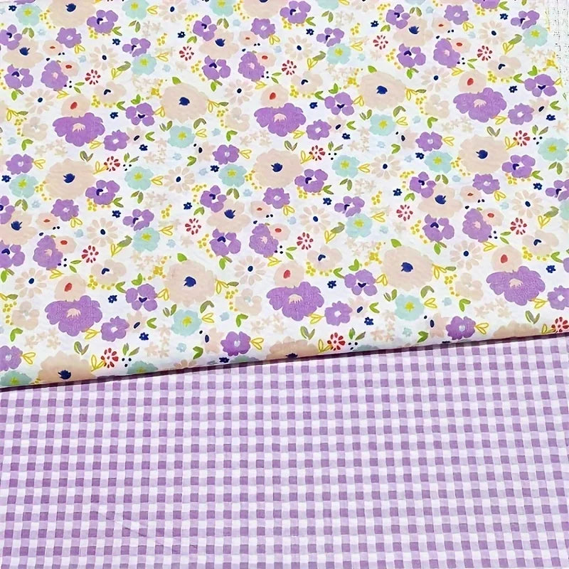 8pcs pure cotton flower cute multi-color fabric decorative fabric pre cut patchwork fabric, used for DIY sewing, scrapbooking, q