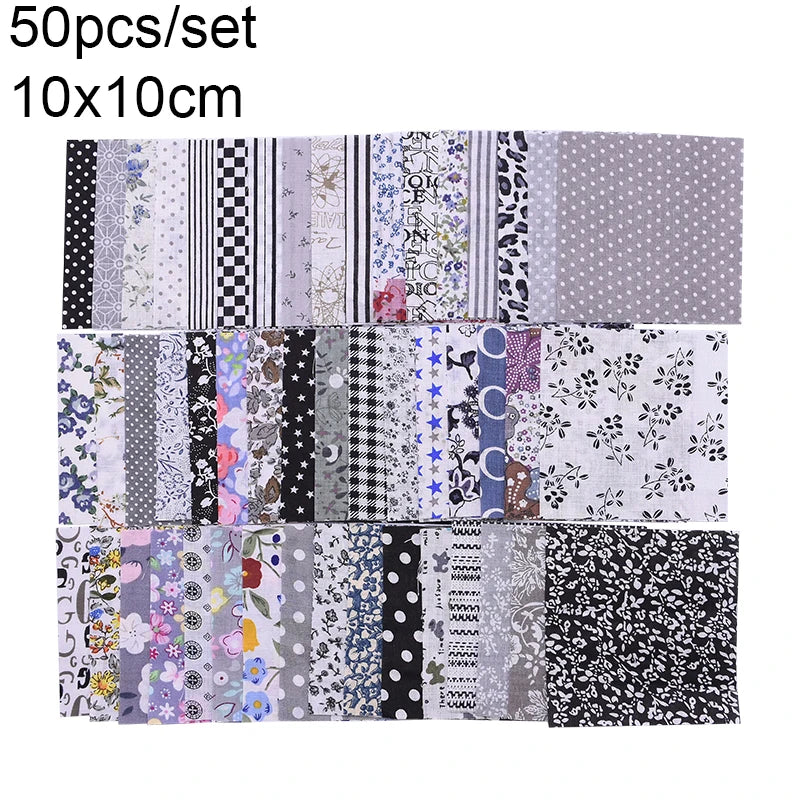 Assorted Floral Printed Cotton Fabric Squares