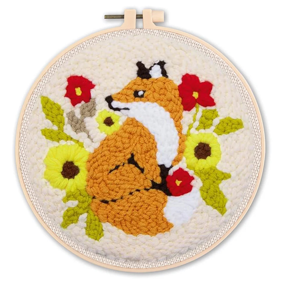DIY Punch Needle Embroidery Starter Kit – Animal Pattern