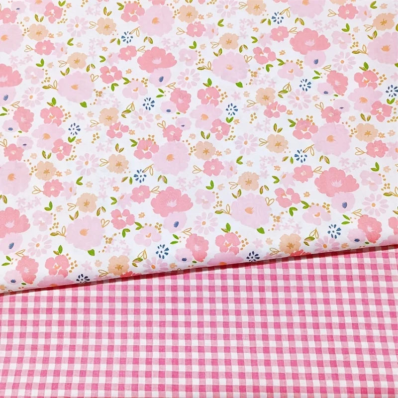 8pcs pure cotton flower cute multi-color fabric decorative fabric pre cut patchwork fabric, used for DIY sewing, scrapbooking, q