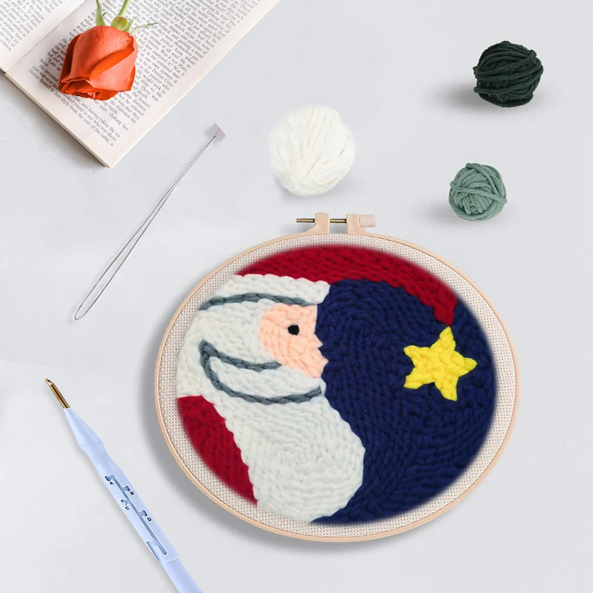 Santa Claus Punch Needle Embroidery Starter Kit