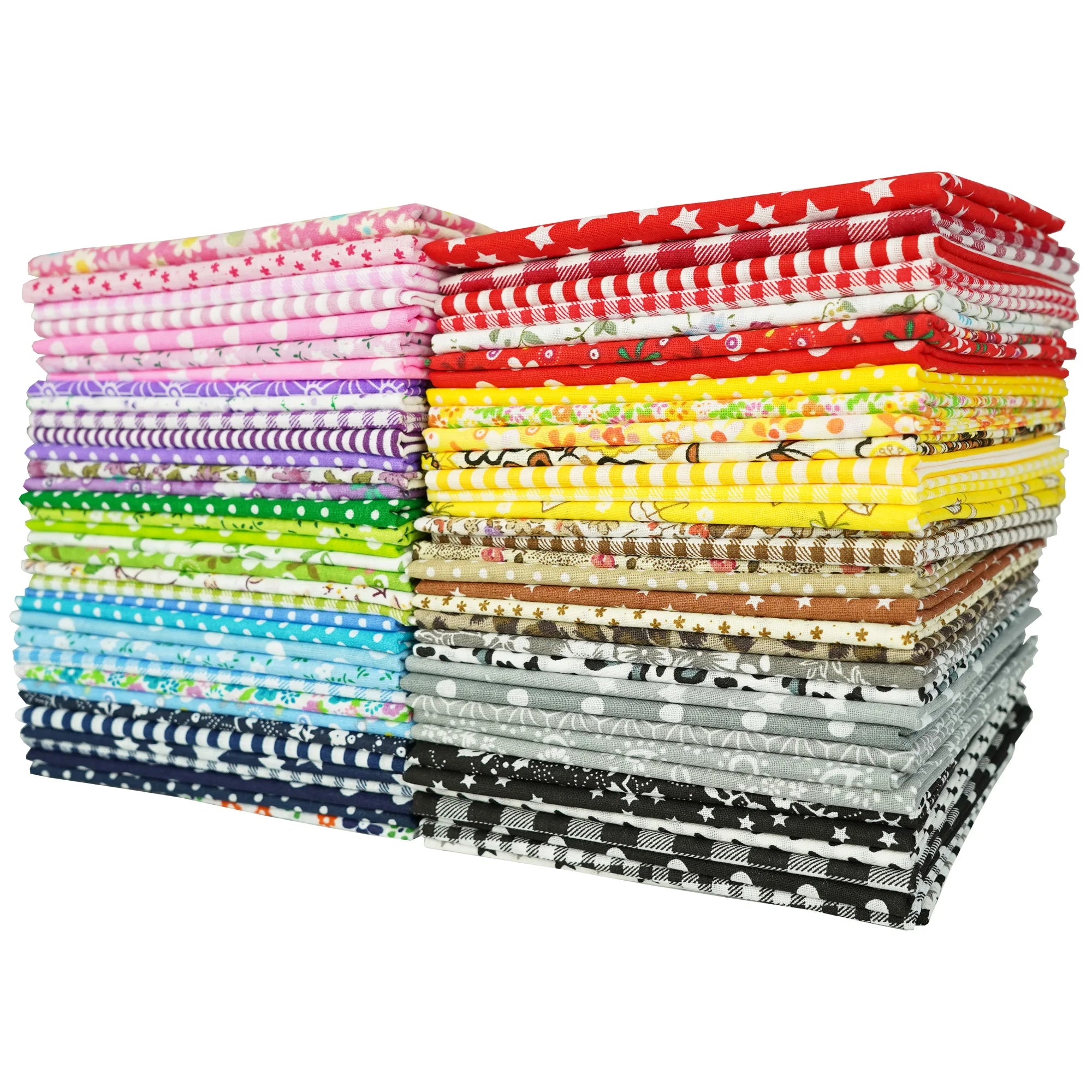 Assorted Cotton Fabric Squares – 7 Pieces