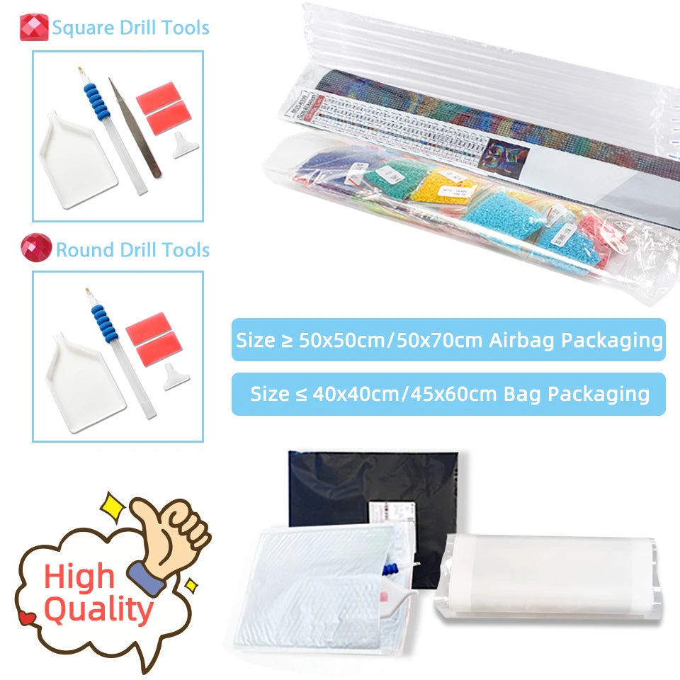 EverShine Moon Diamond Painting Seaside Craft Kit Mosaic Scenery Diamond Art Round Drill Embroidery Waterfall DIY Handmade Gift