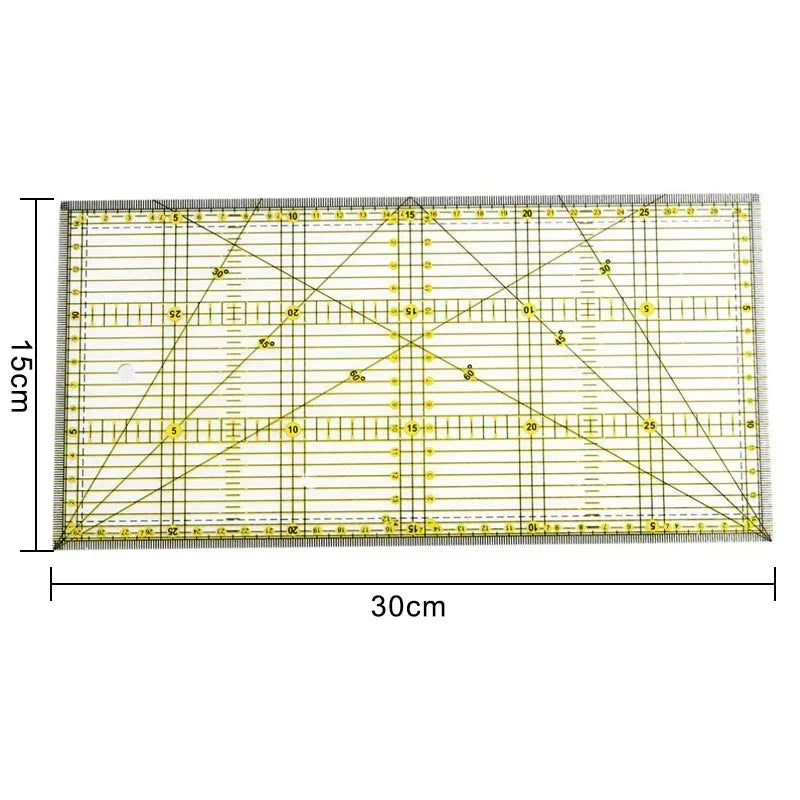 1/2pcs 15cm Quilting Patchwork Ruler Fabric Cloth Cutting Ruler Acrylic Sewing Rulers DIY Knitting Crafts Tailor Sewing Tools