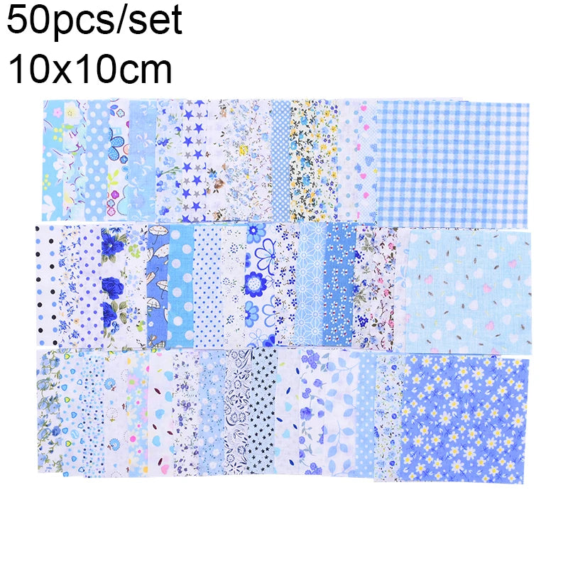 Assorted Floral Printed Cotton Fabric Squares