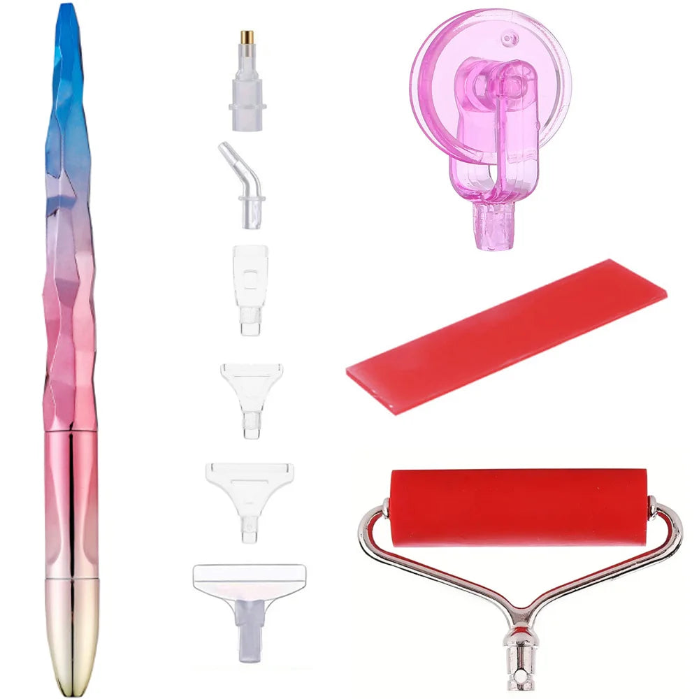 5D Matte Diamond Painting Pen Tool Point Drill Pens Roller Glue Clay Kits DIY Wheel Easy 5D Diamond Painting Cross Stitch Set